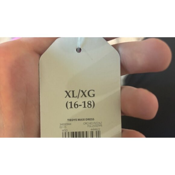 Faded Glory NWT Tie Dye Strapless Maxi Dress Casual Long Pink Purple Sz XL - Picture 5 of 7